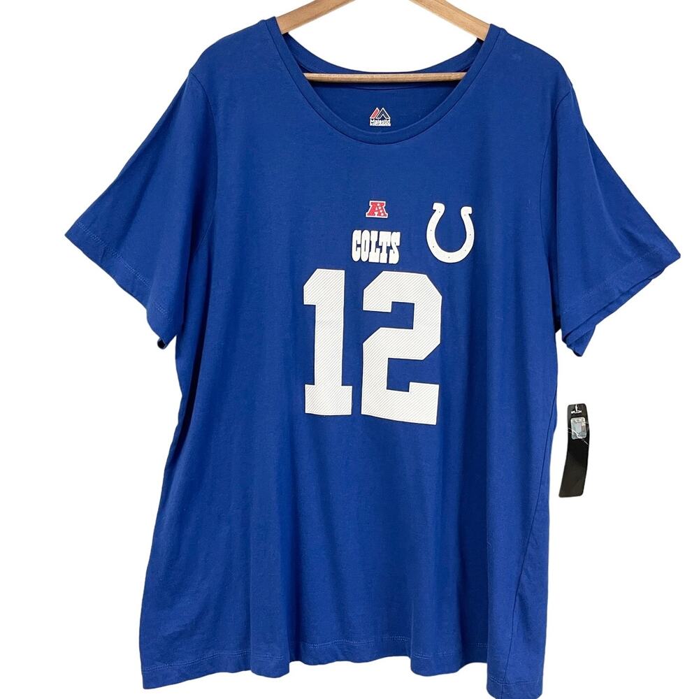 Indianapolis Colts‎ Majestic NFL T-Shirt Womens 2X Luck 12 Football Sports Team